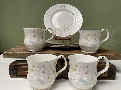 Buy Vintage Royal Albert Meadow Flower China Mugs X4 Cake Plates X4 • 16£