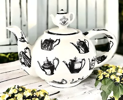 Buy Paul Cardew Antique Pewter Teapot Black & White Toile Small Teapot Style NIB • 34.52£