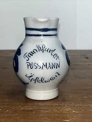 Buy Frankfurter Possmann M. Schilz Salt Glaze Pottery Blue Gray Pitcher Germany • 14.23£