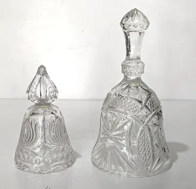 Buy 2 Vintage Glass Crystal Hand Bells • 4.99£