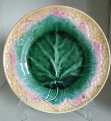 Buy Pretty/Old Majolica ETRUSCAN Maple Leaf Plate Great Colors, Circa 1880, #2 • 93.78£