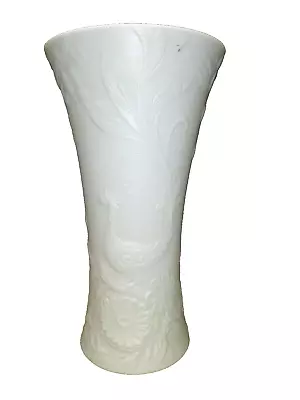 Buy AK Kaiser White Bisque Porcelain Vase Peacock Dragonfly Flowers W Germany #468  • 31.65£