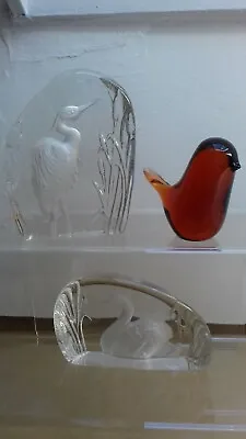 Buy Wedgwood Glass Paperweights - Heron - Swan - Robin - British Birds - Wildlife • 25£