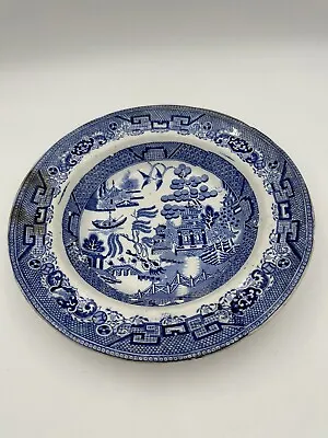 Buy Vintage Johnson Brothers Willow Blue Plate 25.4cm - Stoneware - Made In England. • 40£