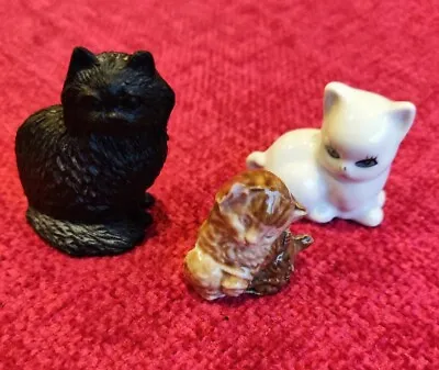 Buy Job Lot 3 Miniature Cats. 1 Wade, 1 Coal And 1 Bone China.  • 3.99£