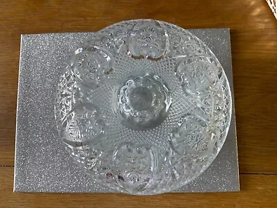 Buy Vintage Crystal Pressed Glass Bon Bon Dish With Lid • 5£
