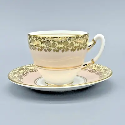 Buy VTG Royal Stafford Pink & Gold Over Cream Bone China Cup & Saucer Pattern #8189 • 23.61£