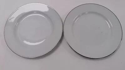 Buy 2 Royal Worcester “Classic Platinum” Large Dinner Plates - 31cm (12”) - Used • 9.99£