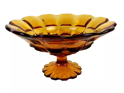Buy Fenton Art Glass Valencia Colonial Amber Large 10 ½  Footed Flared Bowl Compote • 23.68£
