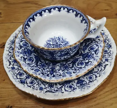 Buy Antique Blue & White Coalport Trio Cup Saucer Plate 1897 • 32£