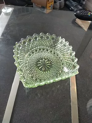 Buy Beautiful Green Modded Glass Fruit Bowl Patterned 7inch  • 10£
