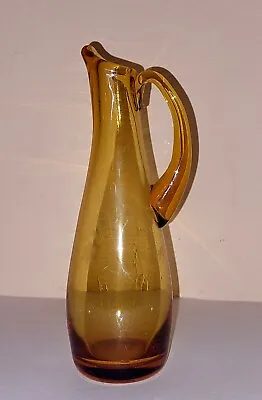 Buy Vintage Amber Glass Cruet Elegant Jug Bud Vase  • 11£