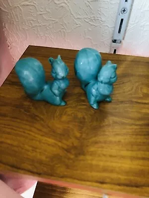 Buy Vintage Anglia Pottery Turquoise Squirrel GC  • 15£