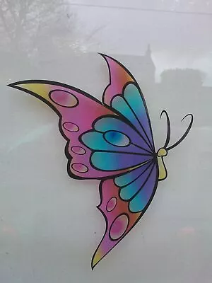 Buy Multicoloured Butterfly Stained Glass Effect Window Decoration Sticker LSSE1 • 4.10£