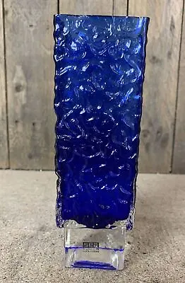 Buy Vintage 1960s SEA GLASBRUK KOSTA Swedish Kingfisher Blue, Textured Vase • 60.66£