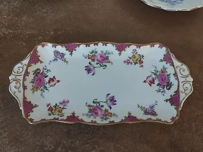 Buy Vintage Aynsley Bone China Pink 'Wilton' Pattern Cake Or Sandwich Tray Or Plate  • 17.95£