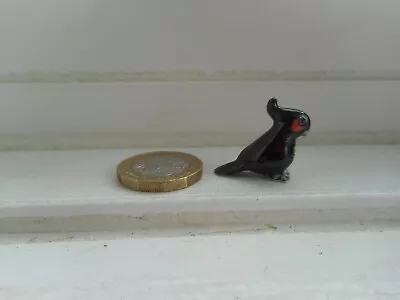 Buy Cockatoo - Pottery-  Beautiful, Tiny Miniature Black Cockatoo Figurine • 3.20£