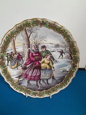 Buy Vintage Spode Victorian Christmas Series Plate Number 2 Skaters Bone China 9  • 12£
