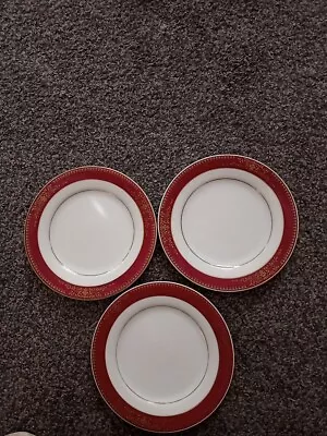 Buy 3 X Noritake Goldmere Red Gold Dinner Plates 6 Inch Japan Good Condition  • 12.99£