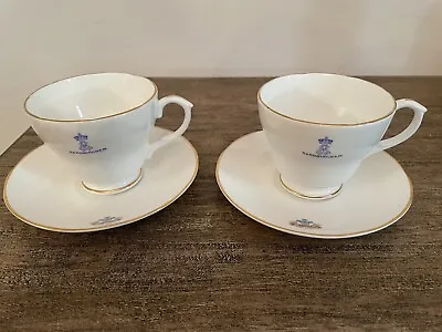 Buy Sandringham Fenton Tea Cups Saucer Pair Bone China Official Royal Residence • 22£
