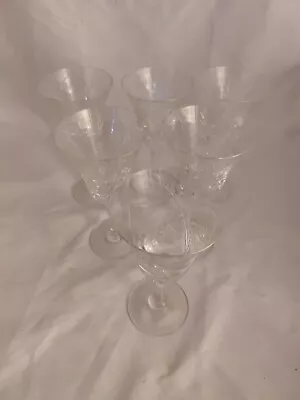 Buy Set X 6 Perfect Royal Brierley Etched Cut Glass Wine Glasses Rare Mistletoe • 59.99£