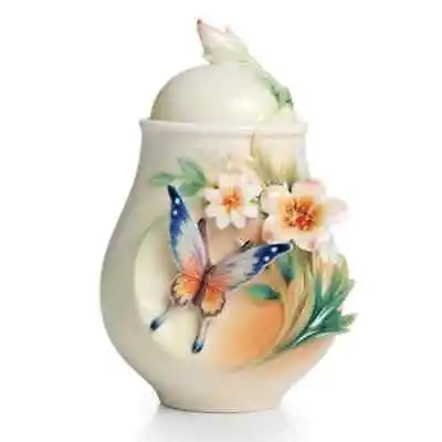 Buy Franz Porcelain Fluttering Beauty Lidded Sugar Jar Brand New Boxed Fz02036 • 95£