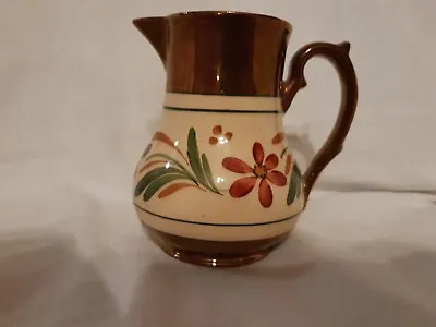 Buy Vintage Wade Harvest Ware Jug Gold Copper Lustre With Painted Flowers • 6£