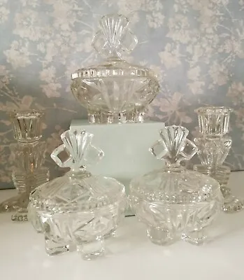 Buy Vintage Art Deco Art Nouveau Ladies Bedroom Dressing Table Accessories Glassware • 30£