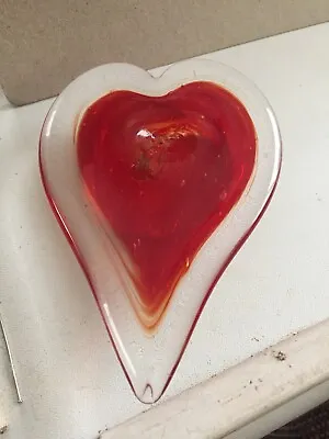 Buy Red Heart Shaped Paperweight,Alum Bay Glass,Isle Of Wight • 10£