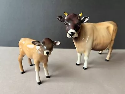 Buy BESWICK JERSEY COW AND CALF. Vintage First Edition Models. Gloss Finish. • 26£