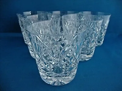 Buy 6 X Royal Doulton Crystal Georgian Cut Flared Old Fashioned Tumblers Signed • 49.95£