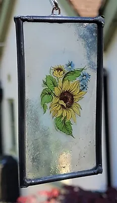 Buy Stained Glass Sunflowers Suncatcher Traditional Kiln Fired  11 Cm X 6 Cm Approx • 25£