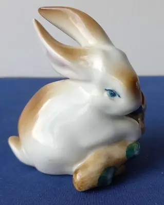 Buy Very Cute, Vintage Zsolnay Hungarian Porcelain Rabbit With Branch Figurine • 12£