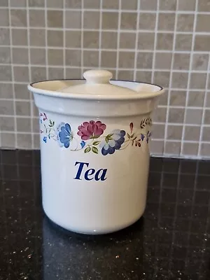 Buy BHS Priory Tea Jar Canister With Lid Vintage Blue Floral Tableware Britain • 15£