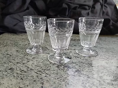 Buy Set Of 3 Vintage Stuart Crystal Arundel  Pattern Port/sherry Glasses 3.25 Inch • 19.99£
