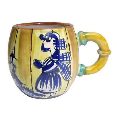 Buy Vtg Hand Painted Art Pottery Made In Italy Artist Signed Barrel Mug • 28.42£
