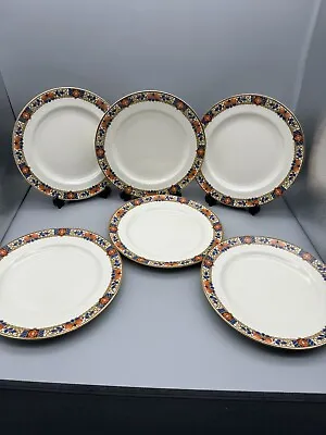 Buy 6 Vintage Ceramic 9” Dinner Plates Burleigh Ware England • 14.99£