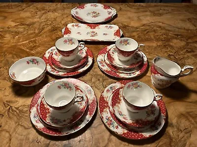 Buy Paragon Rockingham Red Bone China 20 Piece Tea Set By Appointment To HM Queen • 120£