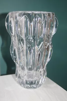Buy Art Glass Vase Czech Scandinavian ? German ? Clear Ribbed 2.3 Kilo Collectible • 45£