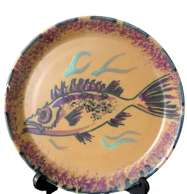 Buy Honiton Pottery. Devon Hand Painted Spongeware Fish Plate KF • 16£