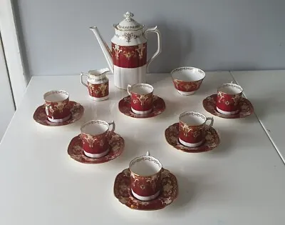 Buy 1930 ROYAL CROWN DERBY 22CT GOLD & RED Set For 6 People 16pcs • 399£