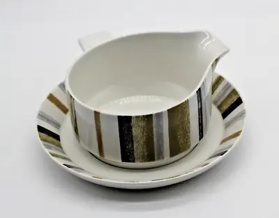 Buy Midwinter Pottery. Queensbury Stripe. Sauce Boat  With Saucer. 1960's, Classic! • 7.50£