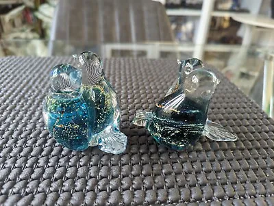 Buy 2x Mdina Art Glass Malta Love Birds Ornaments Paperweight L9 • 16£