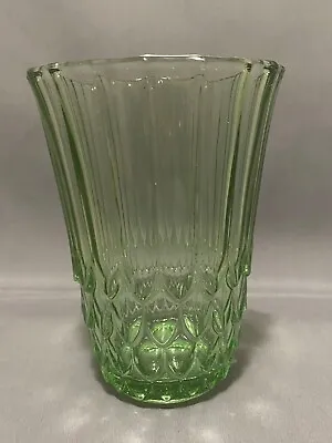 Buy Vintage Art Deco Fish Scale Green Glass Vase Vgc Marked Foreign • 13.85£