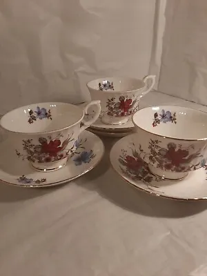 Buy 3x Vintage Royal Standard Bone China Cup And Saucer Set. Pattern Unknown. • 20£