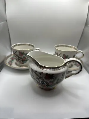 Buy John Maddock & Sons Indian Tree Cups And Saucers X2 And Cream Jug • 5£