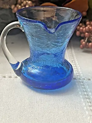 Buy Small Blenko Crackle Glass Pitcher 3.5 Inches • 15.17£
