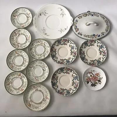 Buy 13 X Vintage Plates Saucers Adderleys Sado Exotic Birds & Others Lid Cake Plate  • 9.49£