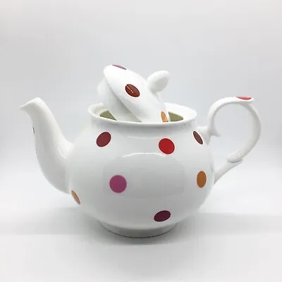 Buy Duchess Fine Bone China White Teapot With Multi Color Polka Dots, England, 5 Cup • 66.21£