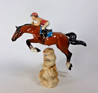 Buy RETIRED Hagen Renaker Specialty #3326 JUMPING HORSE WITH RIDER Ceramic Figure • 10.50£